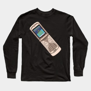 Flip Phone - Reminder - Go drink water Long Sleeve T-Shirt